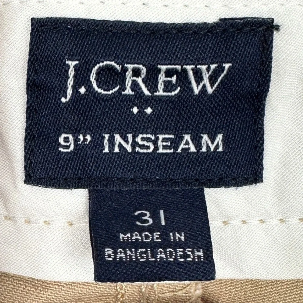 NEW J Crew Shorts Mens 31X9 Tan Khaki Chino Casual Flat Front Comfort Stretch